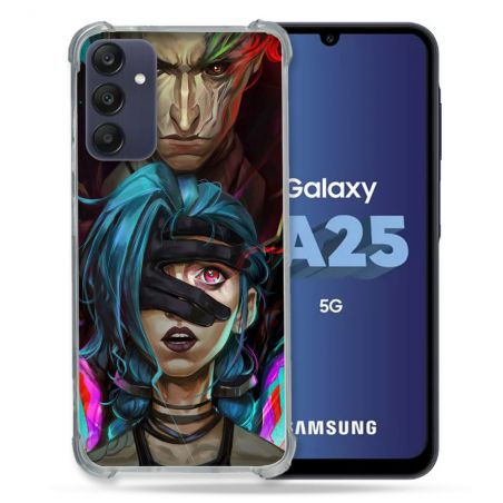 Coque Renforcée En Verre Trempé PourSamsung Galaxy A25 5G Arcane Jynx Bleu