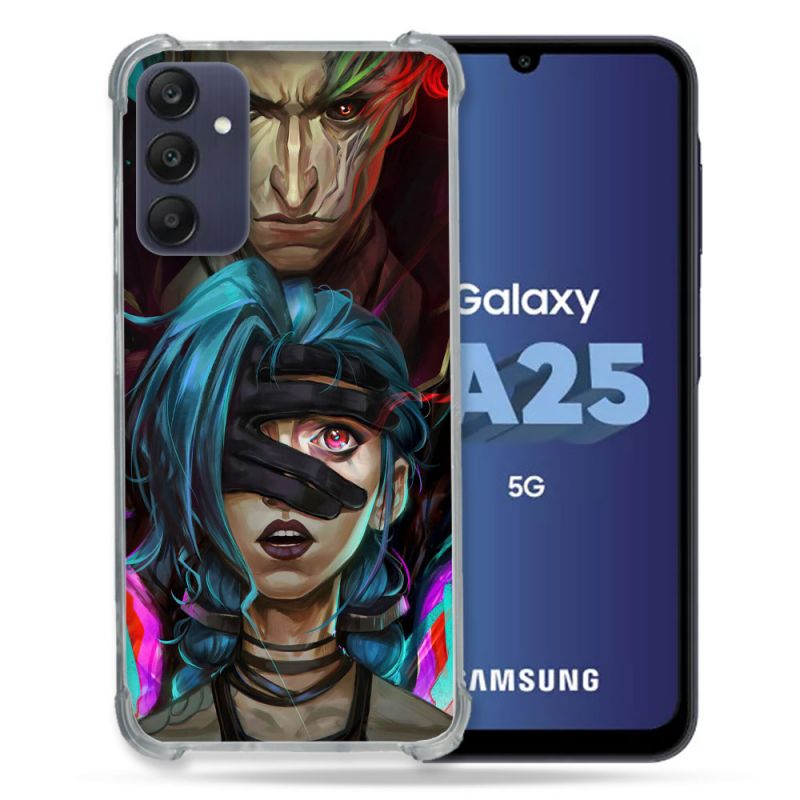 Coque Renforcée En Verre Trempé PourSamsung Galaxy A25 5G Arcane Jynx Bleu
