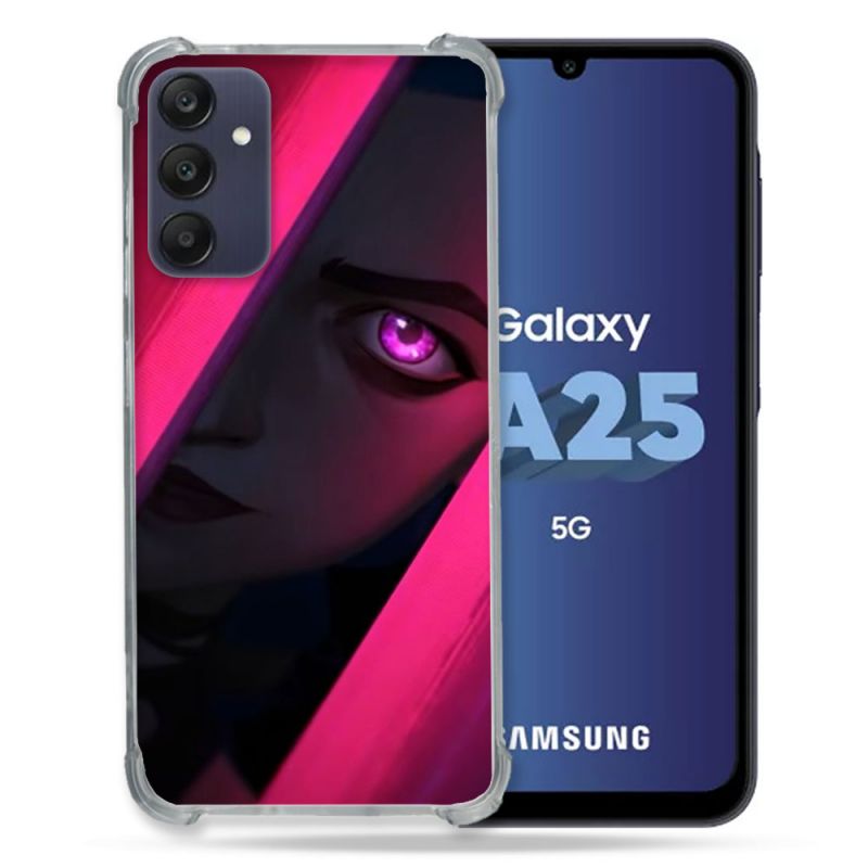 Coque Renforcée En Verre Trempé PourSamsung Galaxy A25 5G Arcane Jynx Rose
