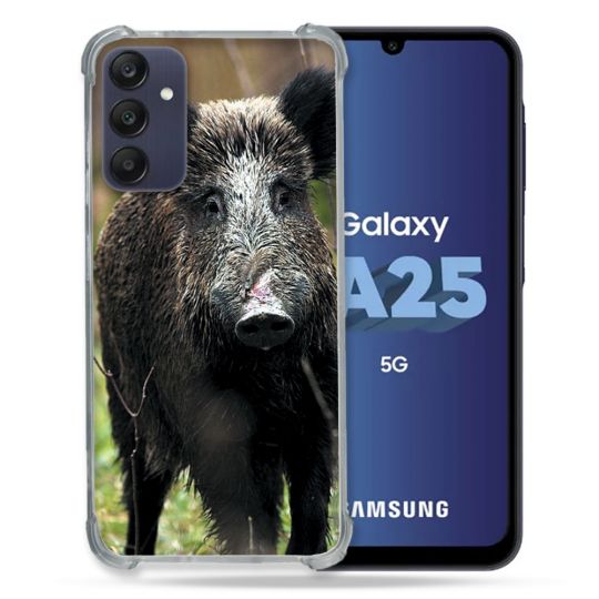 Coque Renforcée En Verre Trempé PourSamsung Galaxy A25 5G Chasse Sanglier bois
