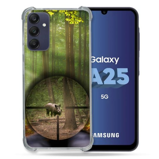 Coque Renforcée En Verre Trempé PourSamsung Galaxy A25 5G Chasse Sanglier Viseur