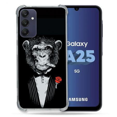 Coque Renforcée En Verre Trempé PourSamsung Galaxy A25 5G Decale Singe Mafia