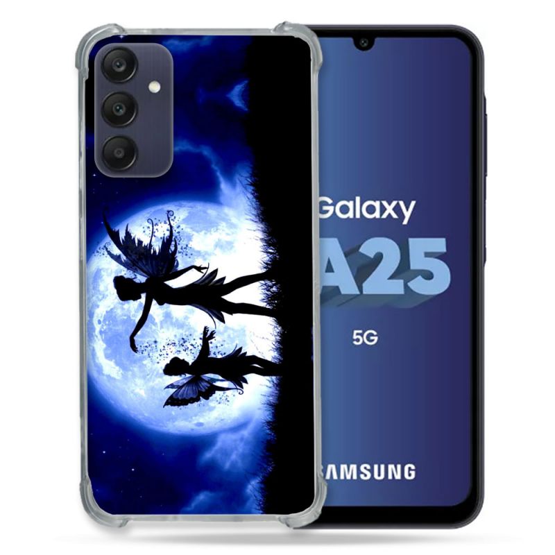 Coque Renforcée En Verre Trempé PourSamsung Galaxy A25 5G Fantastique Fee Lune
