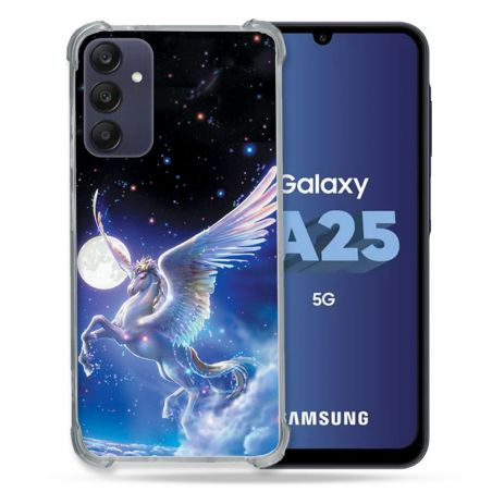 Coque Renforcée En Verre Trempé PourSamsung Galaxy A25 5G Fantastique Licorne Céleste