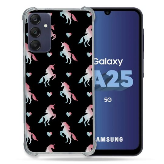 Coque Renforcée En Verre Trempé PourSamsung Galaxy A25 5G Fantastique Licorne Pattern