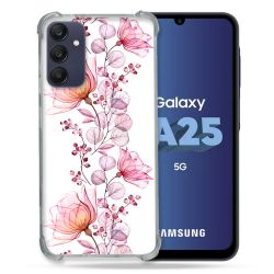 Coque Renforcée En Verre Trempé PourSamsung Galaxy A25 5G Fleur Eclosion