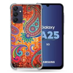 Coque Renforcée En Verre Trempé PourSamsung Galaxy A25 5G Fleur Psychedelic