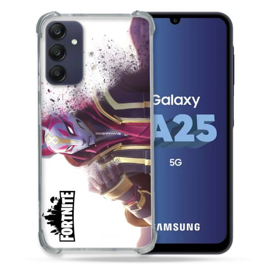 Coque Renforcée En Verre Trempé PourSamsung Galaxy A25 5G Fortnite Blanc