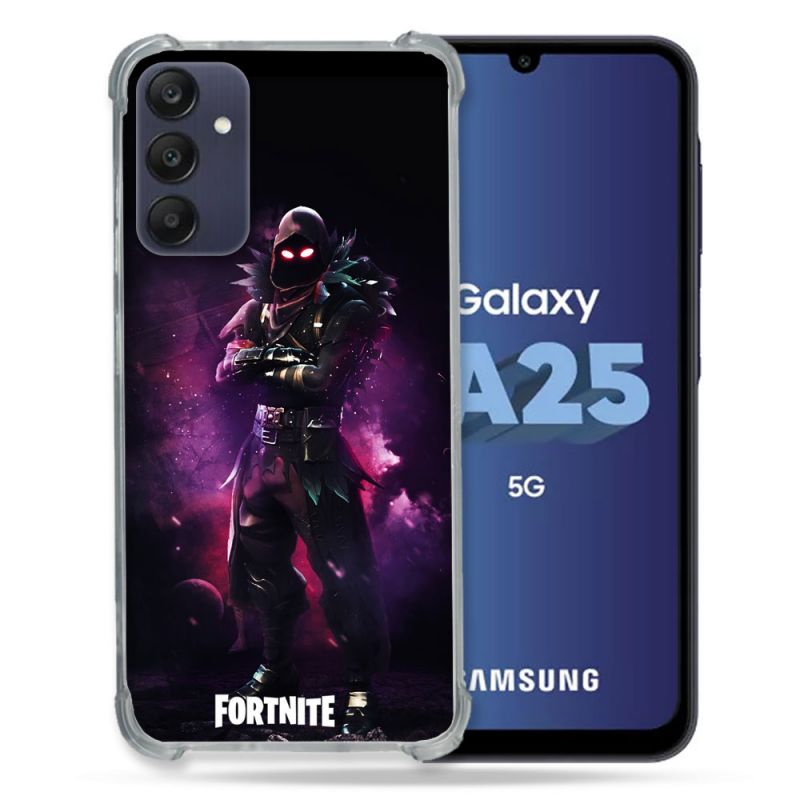 Coque Renforcée En Verre Trempé PourSamsung Galaxy A25 5G Fortnite Raven