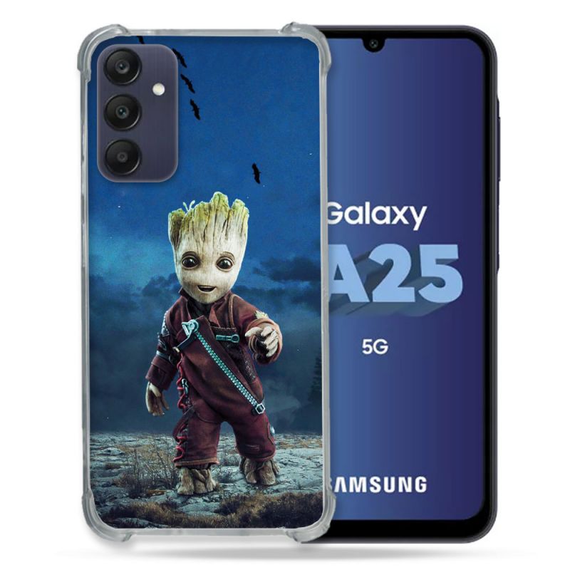 Coque Renforcée En Verre Trempé PourSamsung Galaxy A25 5G Groot Bleu