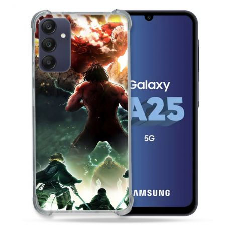 Coque Renforcée En Verre Trempé PourSamsung Galaxy A25 5G Manga Attaque Titans Combat