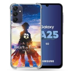 Coque Renforcée En Verre Trempé PourSamsung Galaxy A25 5G Manga Attaque Titans Soleil