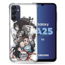 Coque Renforcée En Verre Trempé PourSamsung Galaxy A25 5G Manga Demon Slayer Blanc