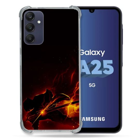 Coque Renforcée En Verre Trempé PourSamsung Galaxy A25 5G Manga Demon Slayer Electric