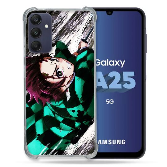 Coque Renforcée En Verre Trempé PourSamsung Galaxy A25 5G Manga Demon Slayer Tanjiro