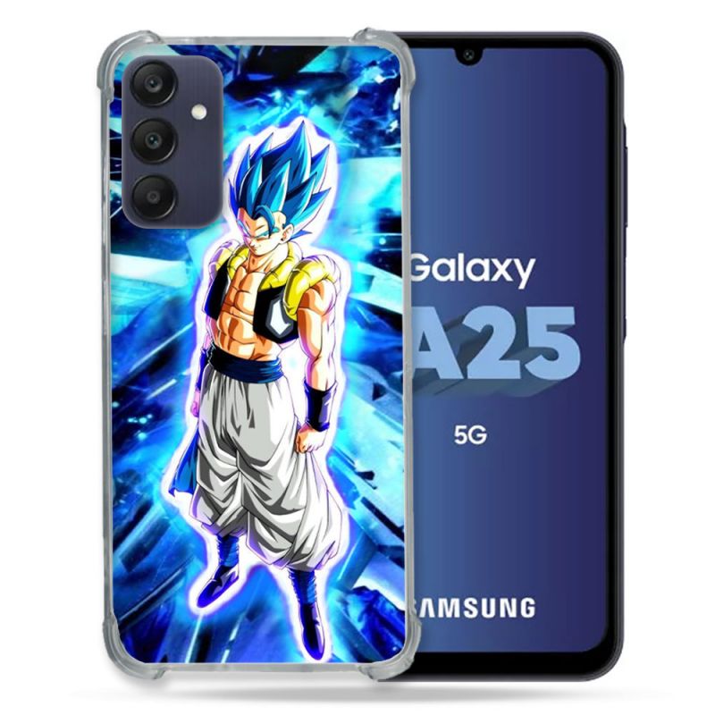 Coque Renforcée En Verre Trempé PourSamsung Galaxy A25 5G Manga Dragon Ball Gogeta Lumiere