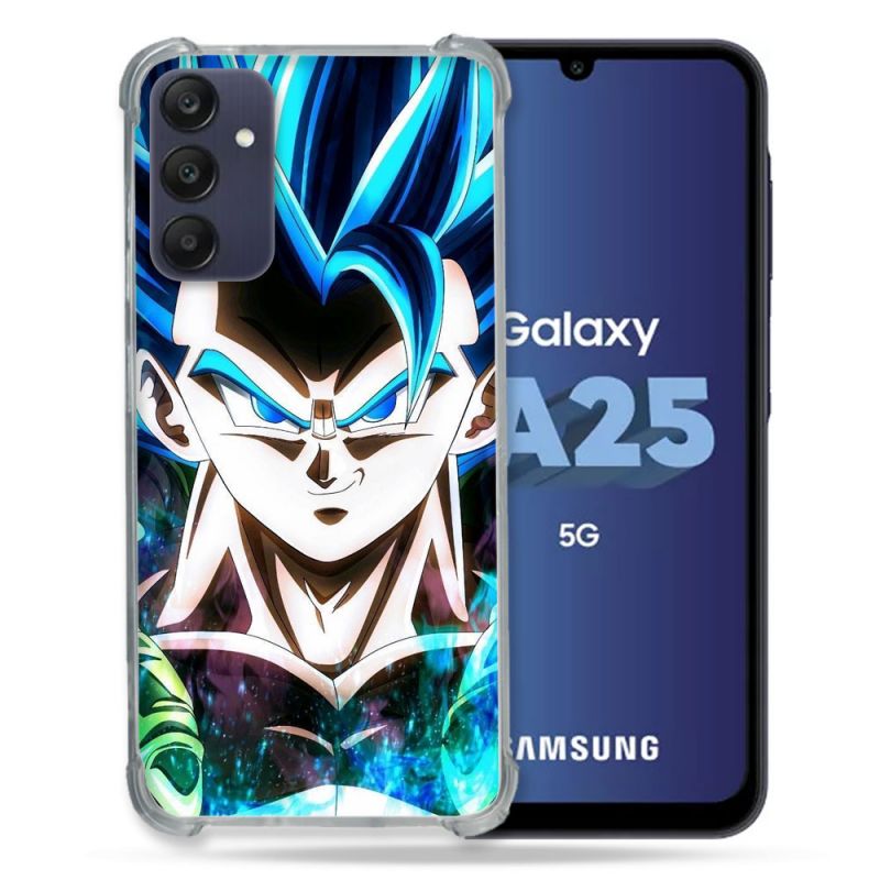 Coque Renforcée En Verre Trempé PourSamsung Galaxy A25 5G Manga Dragon Ball Gogeta Visage