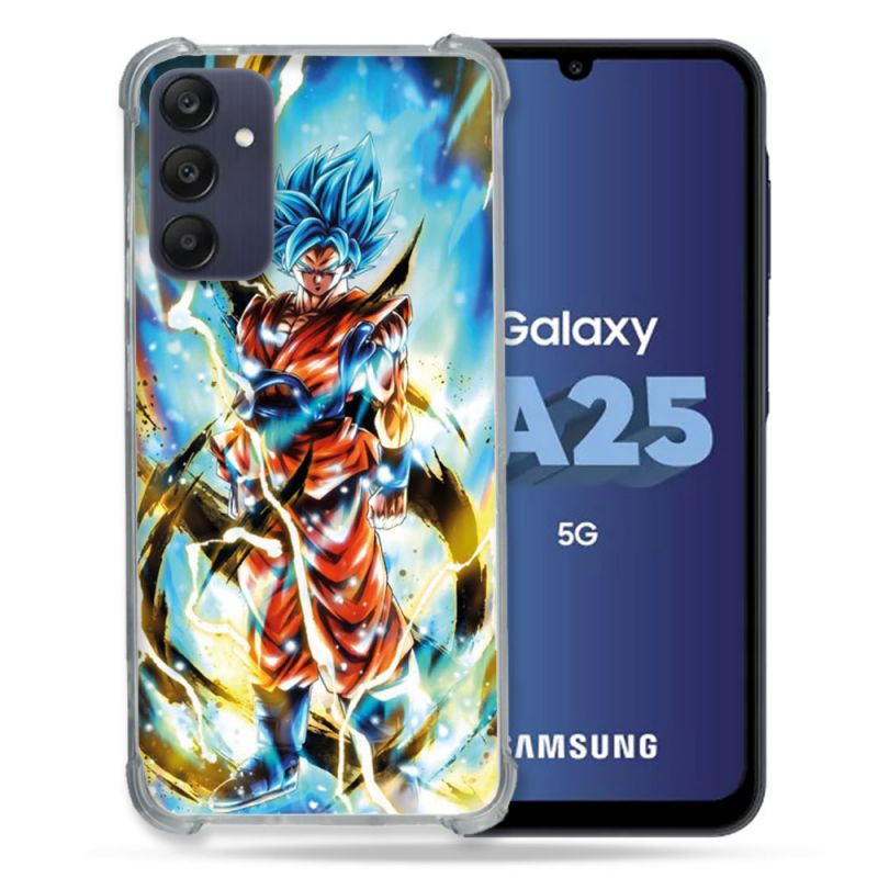 Coque Renforcée En Verre Trempé PourSamsung Galaxy A25 5G Manga Dragon Ball Sangoku Blanc