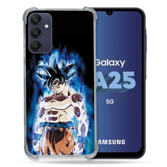Coque Renforcée En Verre Trempé PourSamsung Galaxy A25 5G Manga Dragon Ball Sangoku Noir