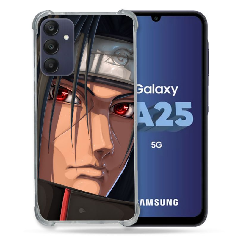 Coque Renforcée En Verre Trempé PourSamsung Galaxy A25 5G Manga Naruto Itachi Visage