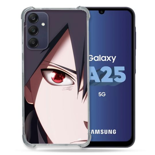 Coque Renforcée En Verre Trempé PourSamsung Galaxy A25 5G Manga Naruto Sasuke visage