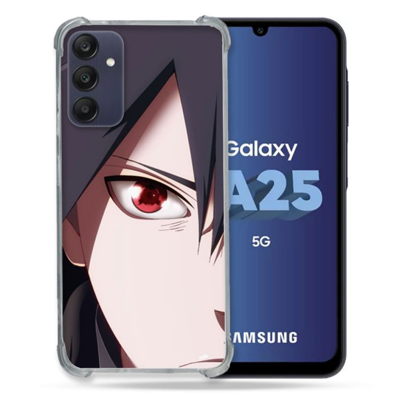 Coque Renforcée En Verre Trempé PourSamsung Galaxy A25 5G Manga Naruto Sasuke visage
