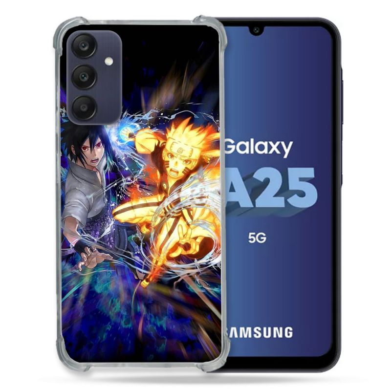 Coque Renforcée En Verre Trempé PourSamsung Galaxy A25 5G Manga Naruto VS