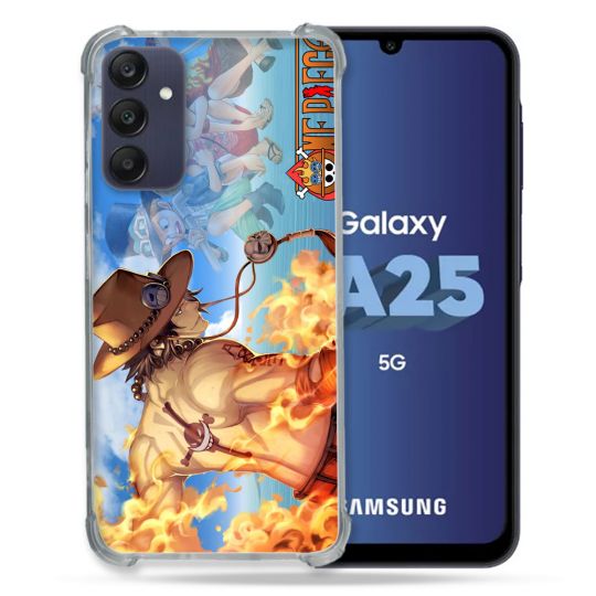 Coque Renforcée En Verre Trempé PourSamsung Galaxy A25 5G Manga One Piece Ace Color