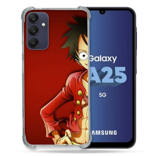 Coque Renforcée En Verre Trempé PourSamsung Galaxy A25 5G Manga One Piece Luffy