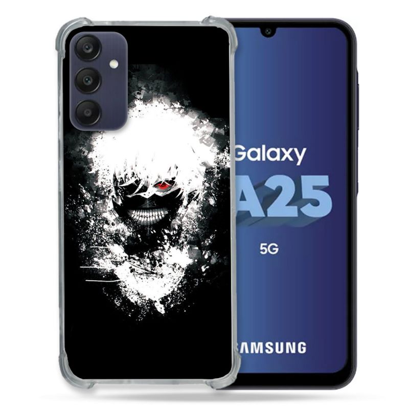 Coque Renforcée En Verre Trempé PourSamsung Galaxy A25 5G Manga Tokyo Ghoul Kaneki Tag