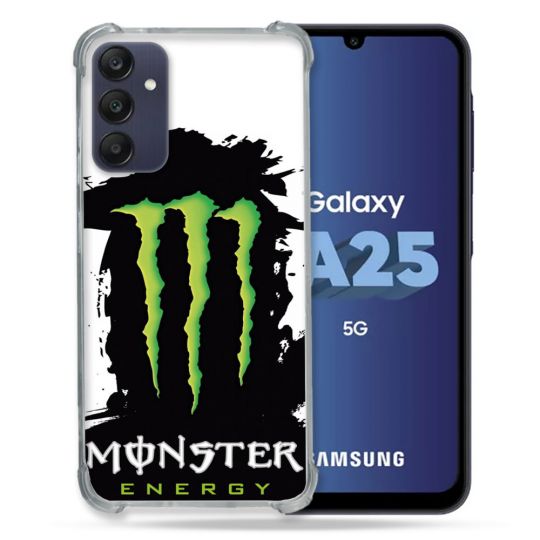 Coque Renforcée En Verre Trempé PourSamsung Galaxy A25 5G Monster Energy Tache