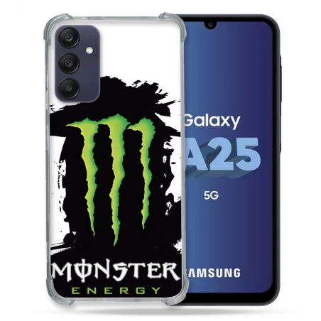 Coque Renforcée En Verre Trempé PourSamsung Galaxy A25 5G Monster Energy Tache