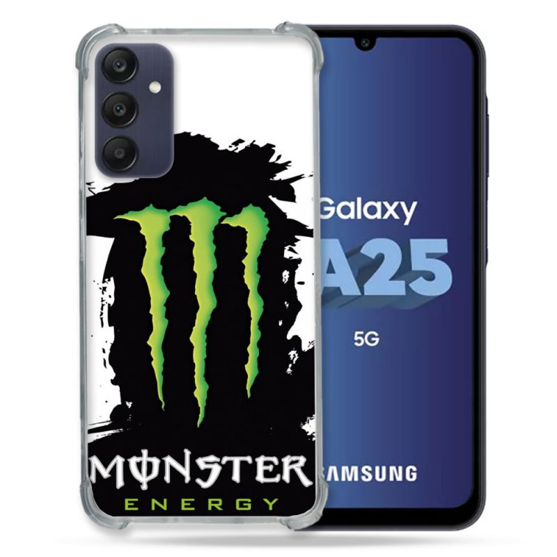 Coque Renforcée En Verre Trempé PourSamsung Galaxy A25 5G Monster Energy Tache