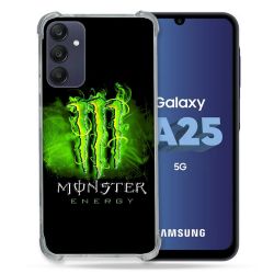 Coque Renforcée En Verre Trempé PourSamsung Galaxy A25 5G Monster Energy Vert