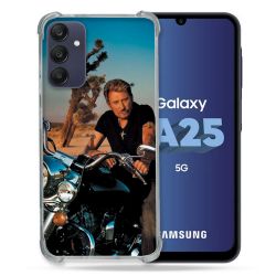 Coque Renforcée En Verre Trempé PourSamsung Galaxy A25 5G Musique Johnny Hallyday Moto