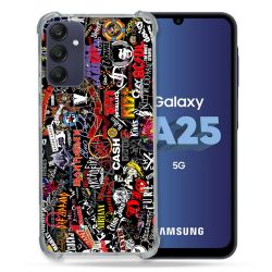 Coque Renforcée En Verre Trempé PourSamsung Galaxy A25 5G Musique Rock Groupe