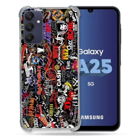 Coque Renforcée En Verre Trempé PourSamsung Galaxy A25 5G Musique Rock Groupe