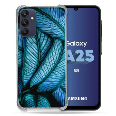 Coque Renforcée En Verre Trempé PourSamsung Galaxy A25 5G Nature Feuille Palmier