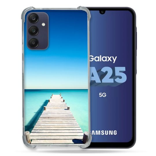 Coque Renforcée En Verre Trempé PourSamsung Galaxy A25 5G Nature Pont Mer