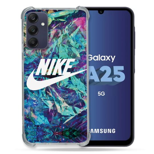 Coque Renforcée En Verre Trempé PourSamsung Galaxy A25 5G Nike Turquoise