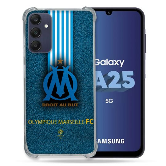 Coque Renforcée En Verre Trempé PourSamsung Galaxy A25 5G Olympique Marseille OM Bande