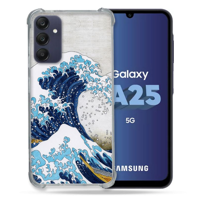 Coque Renforcée En Verre Trempé PourSamsung Galaxy A25 5G Peinture La Grande Vague