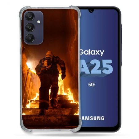 Coque Renforcée En Verre Trempé PourSamsung Galaxy A25 5G Pompier Escalier