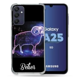 Coque Renforcée En Verre Trempé PourSamsung Galaxy A25 5G Signe Zodiaque 2 Bélier