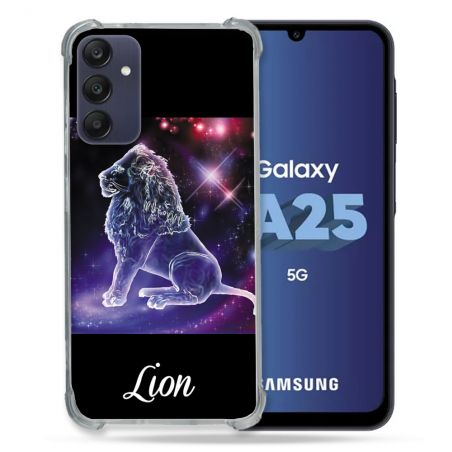 Coque Renforcée En Verre Trempé PourSamsung Galaxy A25 5G Signe Zodiaque 2 Lion