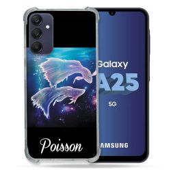 Coque Renforcée En Verre Trempé PourSamsung Galaxy A25 5G Signe Zodiaque 2 Poisson