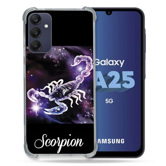 Coque Renforcée En Verre Trempé PourSamsung Galaxy A25 5G Signe Zodiaque 2 Scorpion