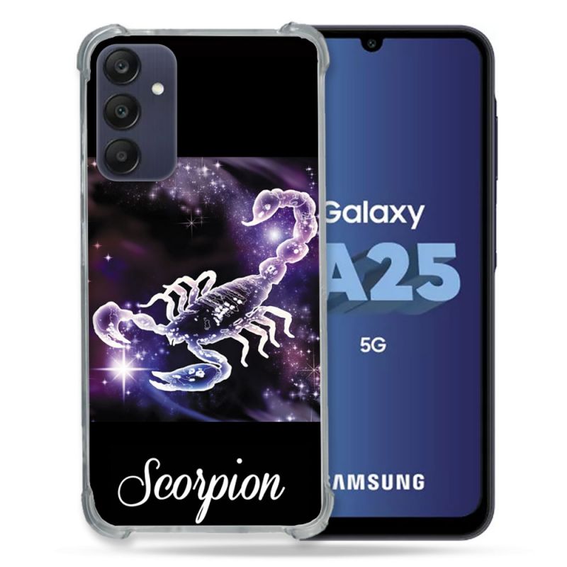 Coque Renforcée En Verre Trempé PourSamsung Galaxy A25 5G Signe Zodiaque 2 Scorpion