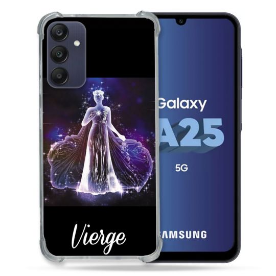 Coque Renforcée En Verre Trempé PourSamsung Galaxy A25 5G Signe Zodiaque 2 Vierge