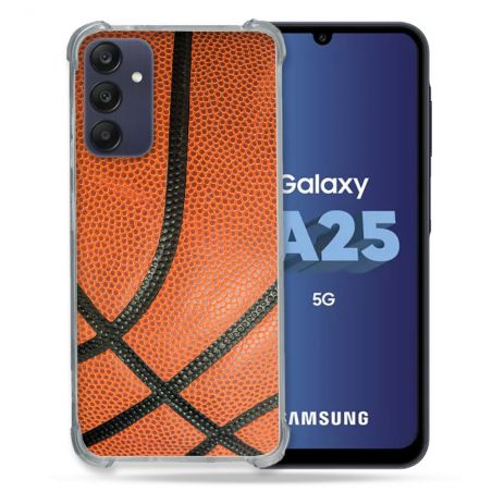 Coque Renforcée En Verre Trempé PourSamsung Galaxy A25 5G Sport Ballon Basket